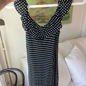 Reformation Black and White Polka Dot Mini Dress